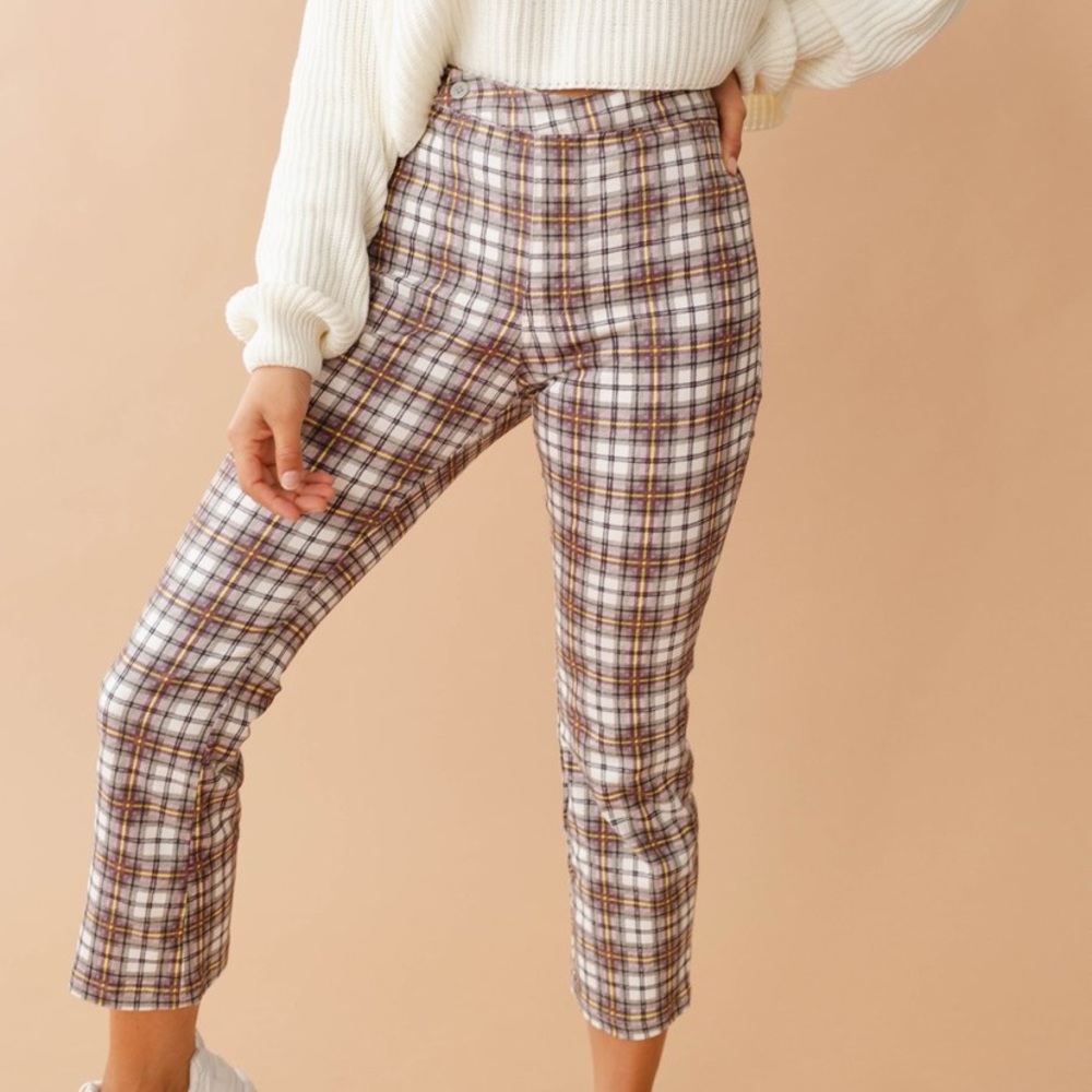 NWT HEY JUDE CHECKERED TROUSERS